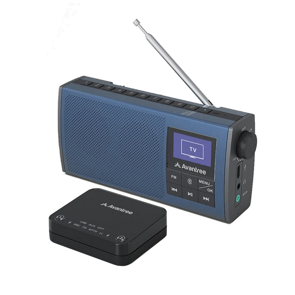 Audikast 4860 Wireless Speakers for TV & FM Radio 2-in-1, for Seniors with Voice Clarity, Low Latency, Long Range