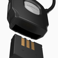 HT381 Wireless Sound Amplifying Headphones for TV with 2.4GHz connection, senior-friendly with removable battery support.