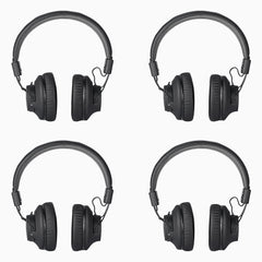 Quartet Wireless Broadcasting Set for Parties and Outdoor Activities, with independent volume control, adjustable earcups