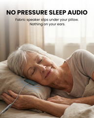 Slumber Duo Wired Dual Pillow Speaker for Sleeping, pressure-free audio, slips under your pillow, ideal for side sleepers.