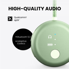 SoundJet R1 Airplane Bluetooth Adapter for Headphones and AirPods, Qualcomm aptX Adaptive and aptX HD , Bluetooth 5.3, high-quality audio