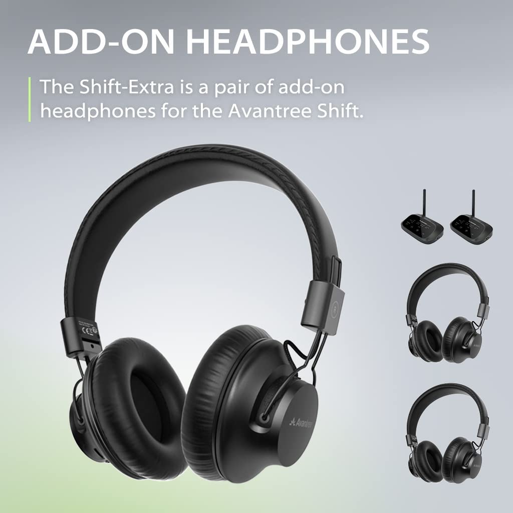 Shift Extra Headphones. Add-on 2.4G RF wireless headphones for the Avantree Shift