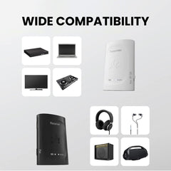 Audiplex 2403S Wireless Transmitter Receiver System, supports AUX and optical input from TVs, projectors, stereo and receivers