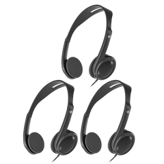 Wired on ear headphones for school classroom students