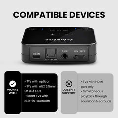 HT4186 Wireless Earbuds for TV Watching, Supports TVs with optical, and 3.5mm AUX. No pass-through, no HDMI