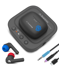 Aura Focus Auracast TV Earbuds with Dual-Mode and 2-in-1 Charging Dock. Expandable with multiple Auracast devices, and automatic call switching between phone and TV audio.