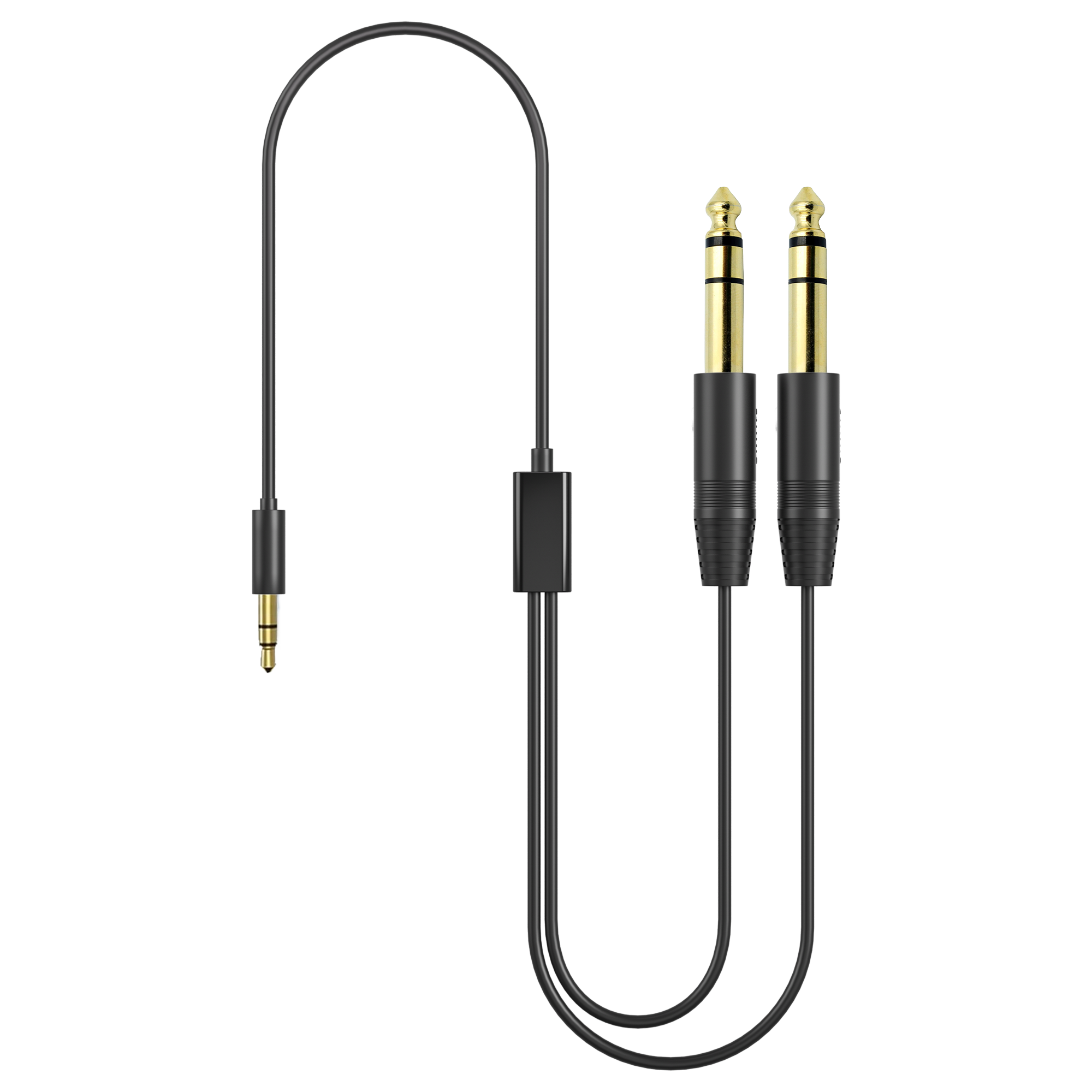 Dual 6.35mm TS to 3.5mm TRS Adapter
