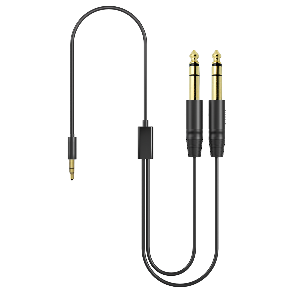 Dual 6.35mm TS to 3.5mm TRS Adapter
