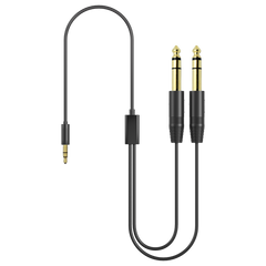 Dual 6.35mm TS to 3.5mm TRS Adapter
