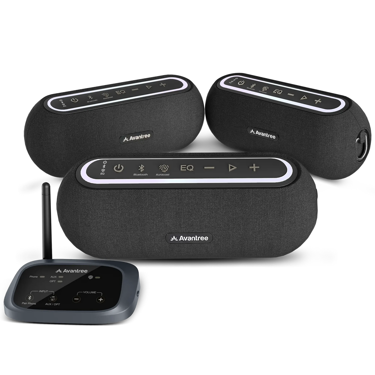 Harmony A2 Auracast Multi-Room Speaker System, synchronized sound across conference rooms, showrooms, restaurants, retail spaces, and event halls.