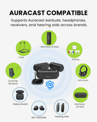 Harmony A2 Auracast Multi-Room Speaker System Enhanced Sound Works with multiple Auracast-supported devices, including hearing aids, headphones, and earbuds.