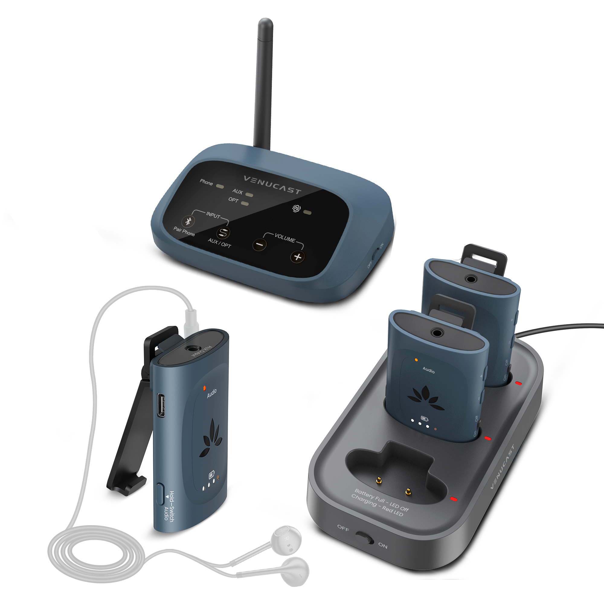 AuraPlex M3 Auracast Transmitter and Receiver for Churches & Public Spaces. Compatible with Auracast enabled hearing aids and headphones.
