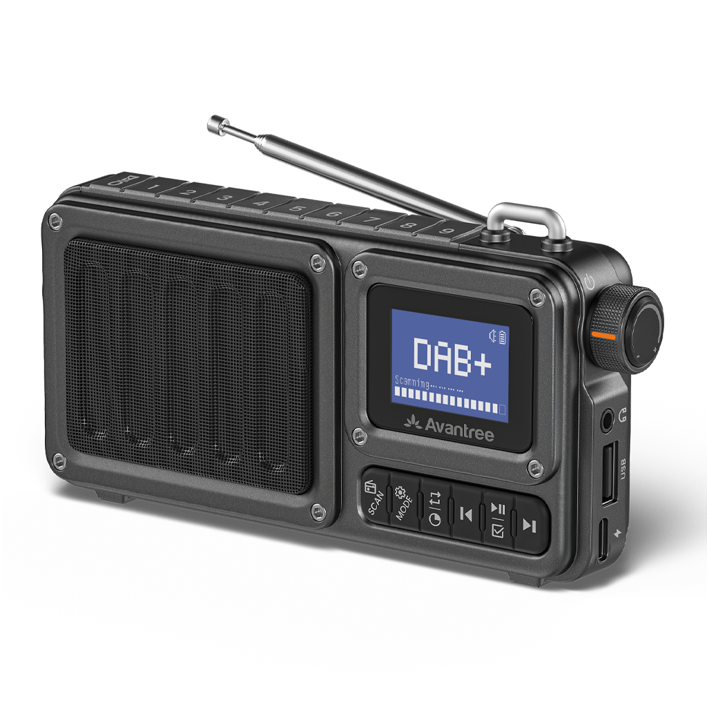 SP851-DAB Portable DAB+/FM Digital Radio with Bluetooth 6.0, wide DAB+/FM reception for crystal-clear, stable listening at home, kitchen, or outdoors.