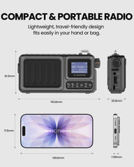 SP851-DAB Portable DAB+/FM Digital Radio with Bluetooth 6.0, compact, lightweight design for easy portability and convenient use at home or on the go.