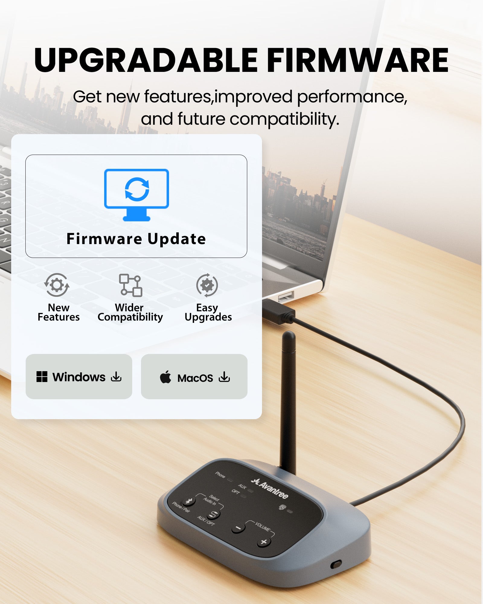 AuraPlex MX Auracast Assistive Listening System with Charging Dock, upgradable firmware, new features and improved perfomance.