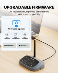 AuraPlex MX Auracast Assistive Listening System with Charging Dock, upgradable firmware, new features and improved perfomance.