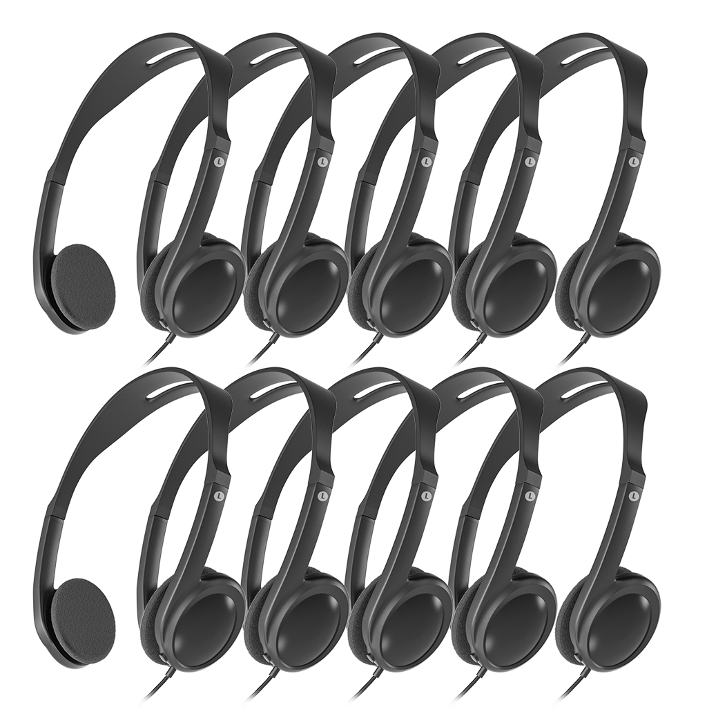 wired on ear headphones for school classroom students