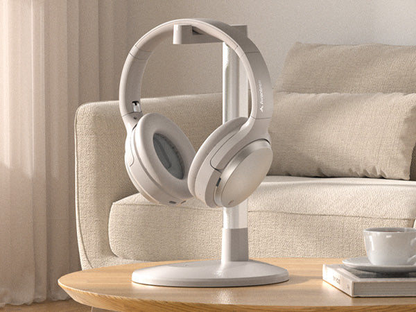 Eon 3D Bluetooth TV Headphones with Charging Dock, 3D surround sound, easy charging, and replaceable battery.