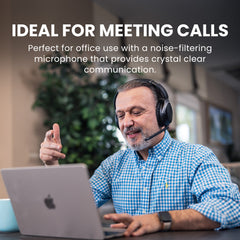 Aria 3 Noise Cancelling Headphones with Mic with noise-filtering microphone for clear audio during calls and meetings.