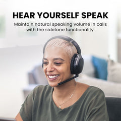 Aria 3 Noise Cancelling Headphones with Mic, featuring sidetone so you can hear your voice naturally during calls and meetings.