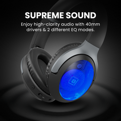 Aria 3 Noise Cancelling Headphones with Mic, and supreme sound with 40mm drivers and EQ modes for balanced audio or enhanced bass.
