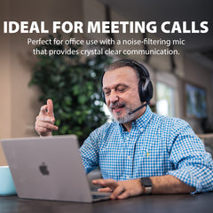 Aria Pro 3 Wireless Headset with Microphone for PC, with noise-filtering microphone for clear audio during calls and meetings.