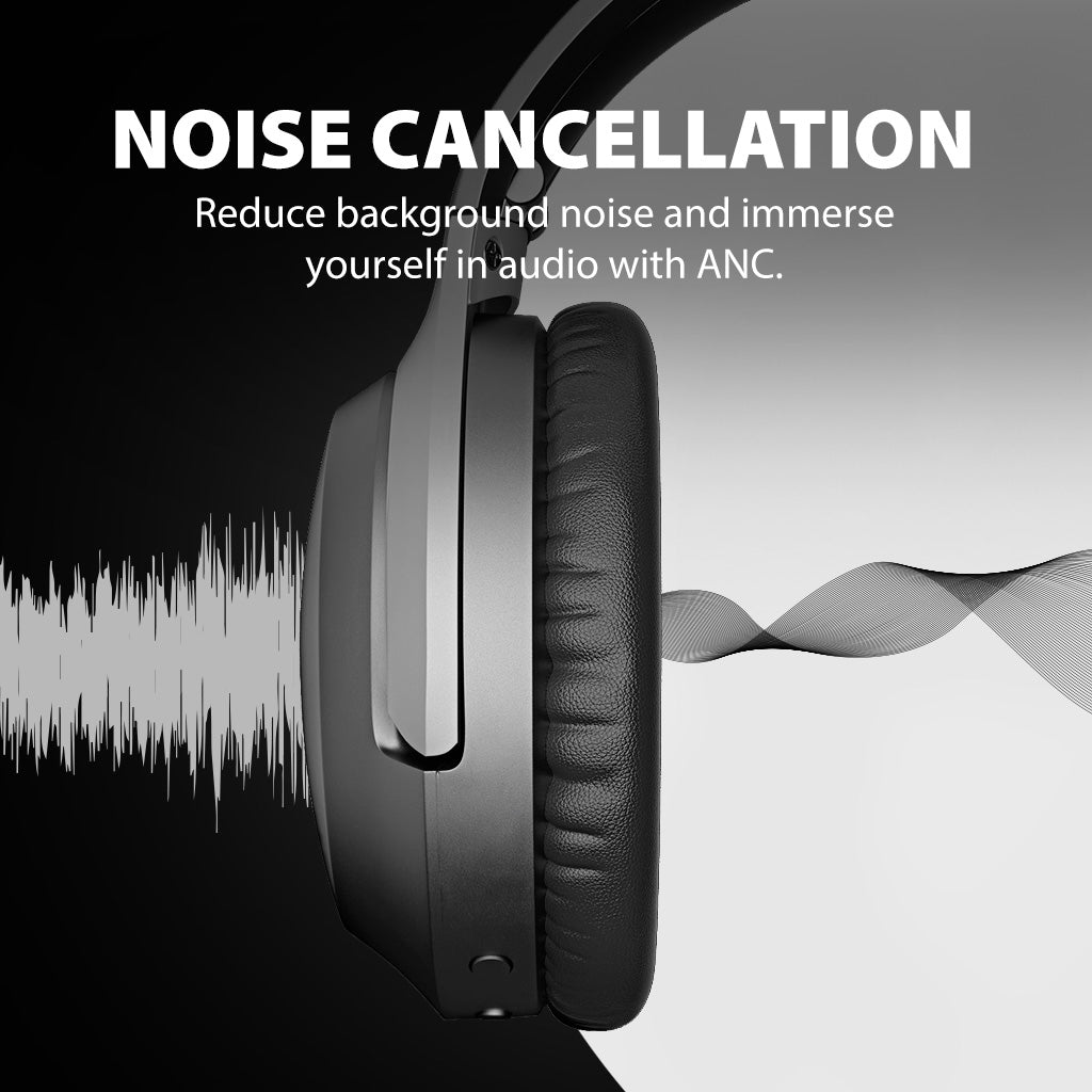 Aria Pro 3 Wireless Headset with Microphone for PC, featuring ANC reduces background noise for immersive audio and distraction-free listening.