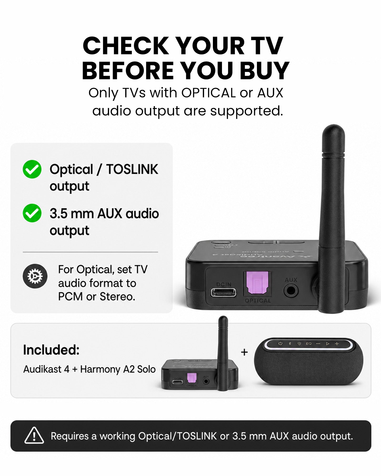 Audikast Harmony A2 | Wireless TV Speaker Set