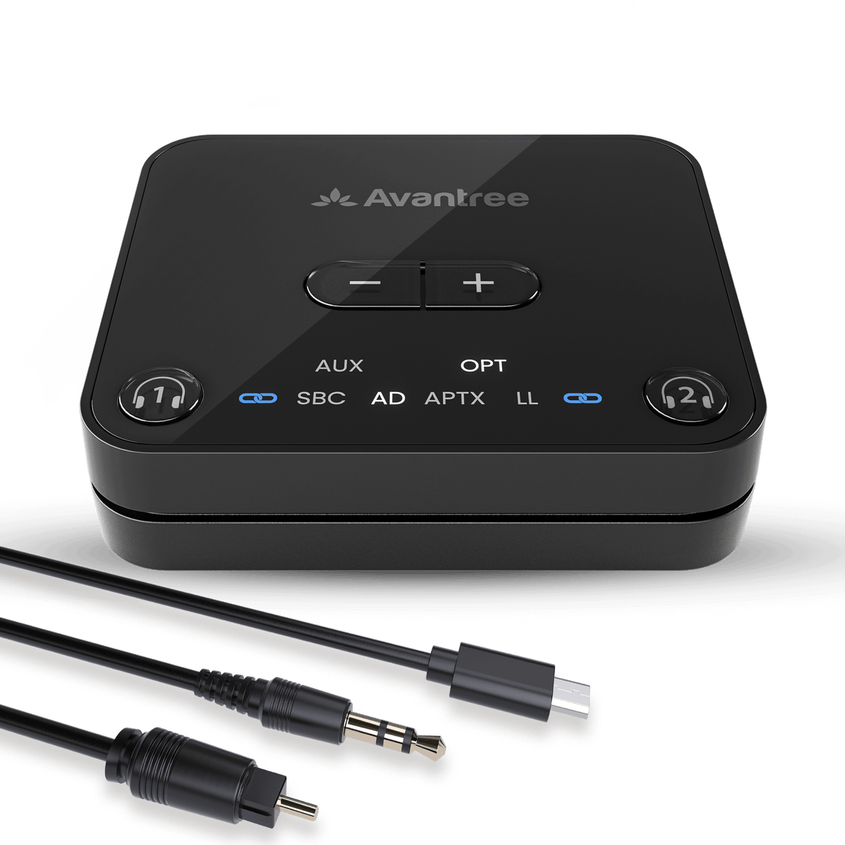 Audikast 3 Bluetooth Audio Transmitter for TV, Bluetooth 5.3 aptX Low Latency Audio Transmitter for TV, Support optical, dual link for 2 headphones and volume control