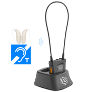 AuraCoil Auracast Receiver with Neckloop for T-Coil hearing aids, ideal for churches, theaters, museums, senior centers, tours, and public listening.