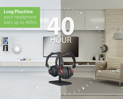 HT41899 Dual Headphone TV Set for seniors and group listening with up to 40 houes of continous playtime