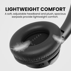 Ensemble Wireless TV Headphones with transmitter and charging base, lightweight with soft, adjustable headband and plush for comfort.