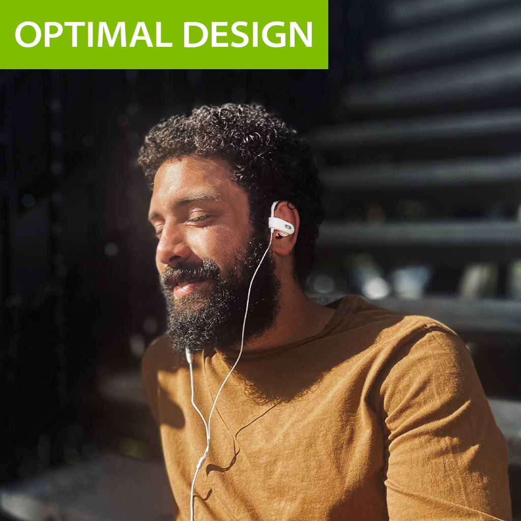E171 Over-the-Ear Wired Earbuds, comfortable secure fit for workouts with 3.5mm AUX compatibility.