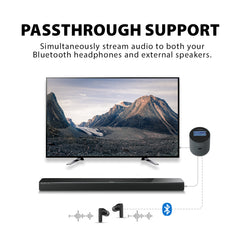 Orbit Pro Bluetooth Transmitter for TV, supports sound passthrough to soundbar and headphones simultaneously 
