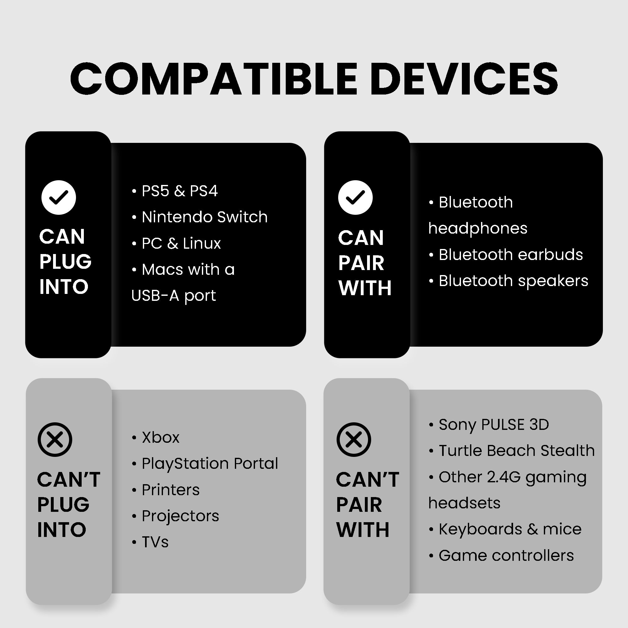 DG60P Long Range Bluetooth USB Audio Transmitter, for PS5, PS4, PC, Mac, Linux, works with Bluetooth headphones, not compatible with Xbox, printers, TVs, or 2.4GHz devices.