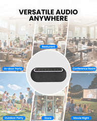 The Harmony A2 Solo Premium Sound LE Audio Auracast Speaker is a versatile speaker for indoor/outdoor use, conferences, and restaurant setups.