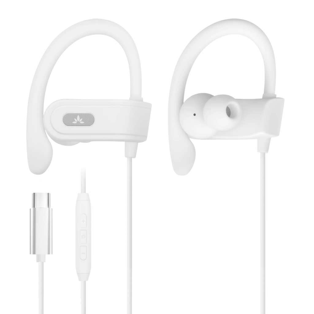 C171 Wired USB C Earbuds for Sports & Running with Microphone & Volume Controls, Compatible with New iPhone 15 & 16, Samsung, Google & Android Type C Phones Headphones with Ear Hook 