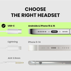 C171 Wired USB-C Earbuds for Sports and Running, compatible with USB-C  iPhone 15/16 and Android phones; not for Lightning or 3.5mm AUX.