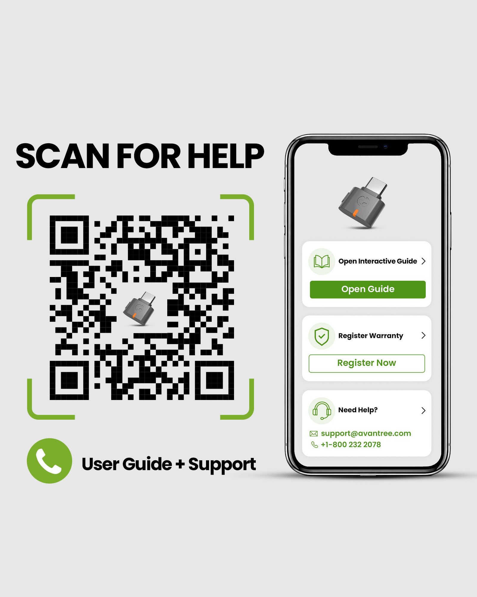 C82 Aura USB Auracast Audio Transmitter Adapter for USB-C PCs, tablets, and smartphones with an easy scan-and-setup guide.