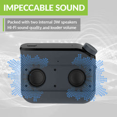 Roadtrip Handsfree Car Bluetooth Speaker & Wireless FM Transmitter Kit, compact dual 3W speakers, high-definition sound with louder volume