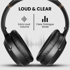 Duet Dual Wireless Headphones for TV, 2.4G connection. Ideal for seniors and share listening, featuring extra loud volume and clear dialogue mode.