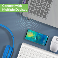DG45 USB Bluetooth Adapter for Windows PCs, pairs with multiple Bluetooth devices, with one active audio device at a time.