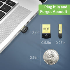 DG45 USB Bluetooth Adapter for Windows PCs, measuring 0.83 × 0.47 × 0.24 inches.