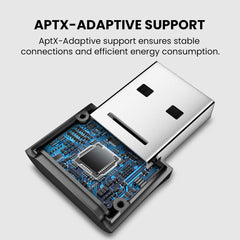 DG80-Gaming Bluetooth 5.3 USB Adapter for PS5. Supports aptX Adaptive for stable connections and efficient energy consumption.