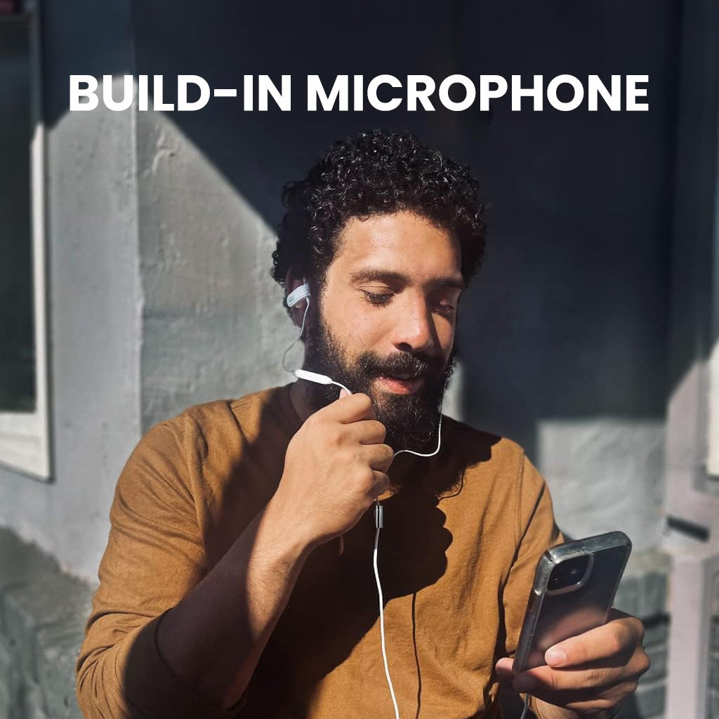 C171 Wired USB-C Earbuds for Sports and Running, built-in microphone for clear, hands-free calls.