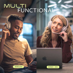 Eon Wireless noise-canceling headphones with & mic for everyday use. Supporting wired and wireless modes for home, travel, calls, and music use.