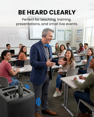 FreeMic W Wireless Headset Microphone System for powered speakers and mixers, delivers clear voice for teaching, presentations, classrooms, and small events.