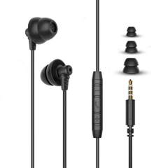 Lullaby E20 Sleep Headphones Wired for Side Sleepers. 2 pairs of 3.5mm wired sleep earbuds with tiny buds for side sleepers & small ears. Ultra-soft noise-canceling with mic & volume control