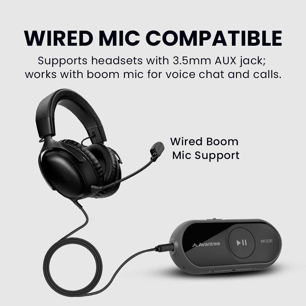 ProLink Bluetooth Adapter & Headphones Receiver, supports 3.5mm aux jack and boom microphones for clear voice chat  and calls
