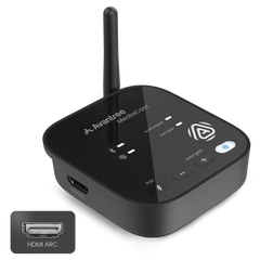 MediaCast Auracast TV Transmitter HDMI ARC In, Bluetooth Adapter for Auracast Hearing Aids &amp; Headphones, HDMI ARC &amp; Optical In, Volume Boost